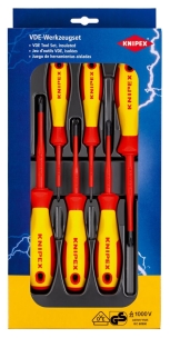 Tournevis électricien isolé 1000V phillips et pozidriv - boîte de 6 pcs