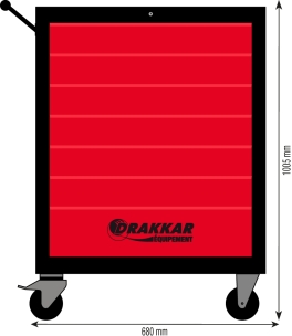 Servante d'atelier 7 tiroirs rouge/noir 680x460x1005mm Servante d'atelier 7 tiroirs rouge/noir 680x460x1005mm