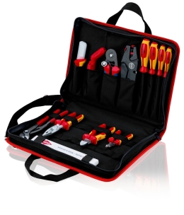 Trousse a outils compacte assortiment pinces et tournevis pour électricien