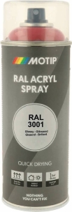 Peinture acrylique RAL 3001 rouge de sécurité - lot de 6 aérosols de 400ml