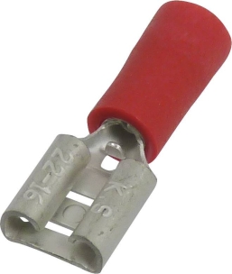 Cosse plate femelle isolée rouge 6,3X0,8mm - blister de 10 pcs