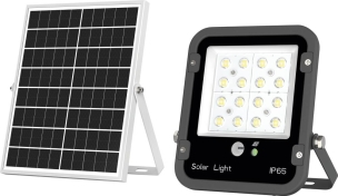 Projecteur LED solaire 2000 lumens 13,5W avec télécommande - Panneau déporté