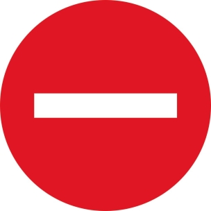 Panneau sens interdit rigide 300mm