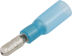 Cosse ronde mâle isolée thermorétractable bleue M4 - sachet de 50 pcs