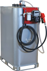 Cuve de stockage gasoil galvanisée 1000L double paroi avec station à gasoil 230V 60 l/min et pistolet automatique/compteur/filtre