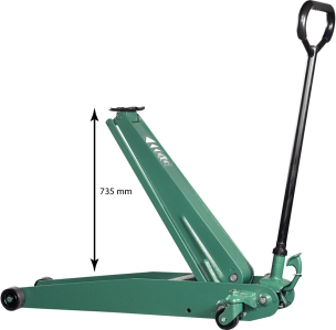 Cric rouleur 2T avec pédale 98/735mm longueur 1035mm