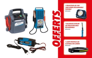 Lot booster 12V - testeur de batterie - chargeur - éclairage