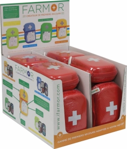 Trousse de secours universelle individuelle - présentoir de 14 pcs
