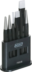 Jeu de burins/chasses-goupilles/pointeaux - Présentoir de 6 pcs