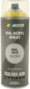 Peinture acrylique RAL 1018 jaune zinc - aérosol de 400ml