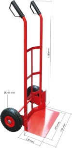 Diable cintré 300kg roues gonflables