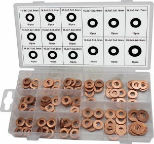 Rondelle en cuivre pour injecteurs 13,8 à 20mm (ext.) - 6 coffrets de 150 pcs