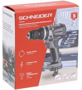 Perceuse visseuse à percussion brushless 20V 60Nm - boîte carton