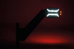Feu de gabarit LED 12/24V rouge/blanc/orange déporté coudé 200mm - côté droit
