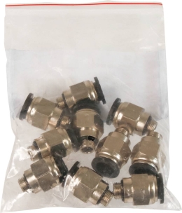 Raccord instantané métallique droit mâle cylindrique 1/8" pour tuyau rilsan 10mm - lot de 10 pcs
