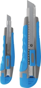 Cutters 9 et 18mm auto-bloquant bi-matière - blister de 2 cutters