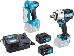 Pack clé à chocs sans fil 3/4" + éclairage de travail + 2 batteries 5AH + chargeur