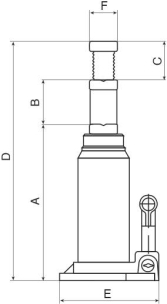 Cric bouteille hydraulique 15T vert