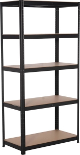 OPE VTEP - Lot de 2 étagères métalliques noirs à emboîter 5 tablettes bois réf.09070 dont 1 offerte