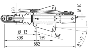 Commande de freinage avec semelle en V 950/1600kg