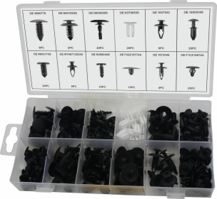 Clips de fixation en PVC - Ford - présentoir de 6 coffrets de 169 pcs
