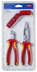 Lot de 3 outils électricien outil a dégainer + pince coupante + pince multifonction