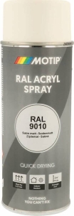 Peinture acrylique RAL 9010 blanc pur satiné - lot de 6 aérosols de 400ml