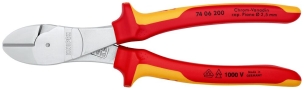 Pince coupante forte démultiplication 200mm - Bi-matière - Chromée - 1000V