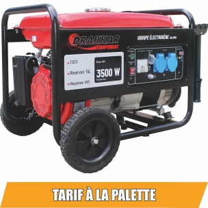 Groupe électrogène AVR monophasé essence 3500W 7,5CV avec kit brouette