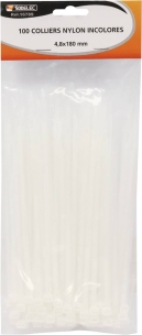 Collier nylon 4,8x180mm incolore - lot de 100 pcs