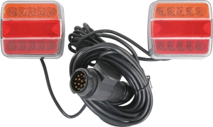 Kit de signalisation arrière LED 12V 7,5m magnétique avec fiche 13 plots - blister
