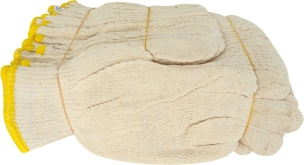 Gants tricotés polycoton blanc Taille unique - lot de 6 paires