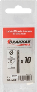 Foret à métaux HSS 2mm - lot de 10 pcs