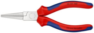 Pince à becs longs ronds 160mm - Gainage bi-matière - Chromée