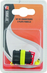 Connecteur étanche femelle complet 3 voies - blister