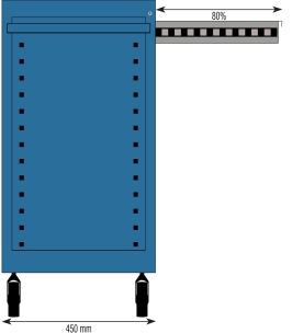 Servante d'atelier 7 tiroirs bleu/gris 675x450x900mm - palette de 4 pcs