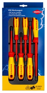 Tournevis électricien isolé 1000V fente et phillips - boîte de 6 pcs
