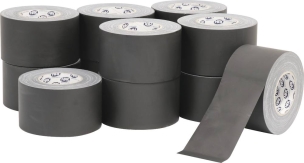 Ruban adhésif/toile américaine noir mat gaffer 0,31x90mm 50m - lot de 12 pcs