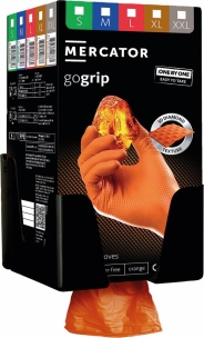Gants jetables nitrile 240mm 0,26mm orange ONE BY ONE T10 - Boîte de 100 pcs