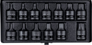 Douilles tournevis à chocs de 1/2" 6 pans et Torx® - coffret de 13pcs 