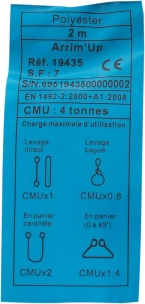 Elingue ronde sans fin 4T 6m gris - lot de 5 pcs