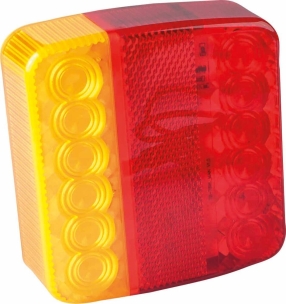 Feu arrière carré LED droit 12V droit 5 fonctions pour réf.16146