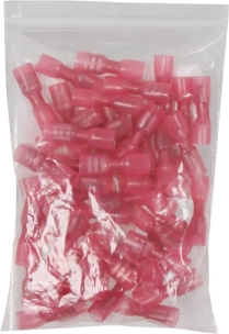 Cosse plate femelle 100% isolée thermorétractable rouge 6,3x0,8mm - lot de 50 pcs