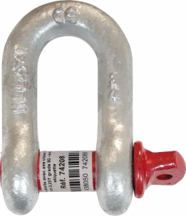 Manille droite avec axe vissé à œil 19mm 3,25T grade 80 - avec étiquette