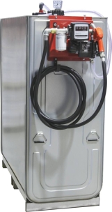 Cuve de stockage gasoil galvanisée 1500L double paroi avec station à gasoil 230V 60 l/min et pistolet automatique/compteur/filtre