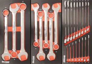 Servante d'atelier 7 tiroirs composée de 215 outils - modules finition carbone Servante d'atelier 7 tiroirs composée de 215 outils - modules finition carbone