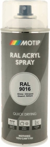Peinture acrylique RAL 9016 blanc signalisation - lot de 6 aérosols de 400ml
