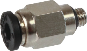 Raccord instantané métallique droit mâle cylindrique M5 pour tuyau rilsan 4mm - lot de 10 pcs