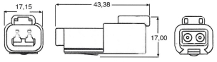Connecteur étanche série DT femelle 2 voies en kit