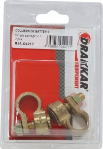 Colliers de batterie VL simple serrage/pôle (+ et -) - blister